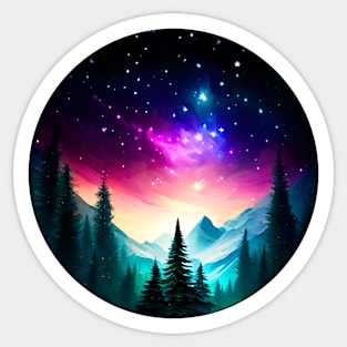 Northern Lights - Winter - Natural Beauty - Christmas Sticker